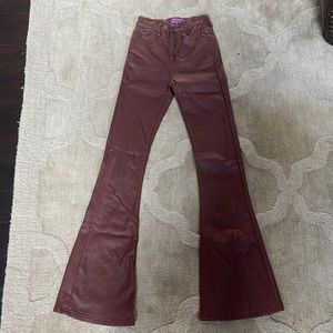edikted brown faux leather pants